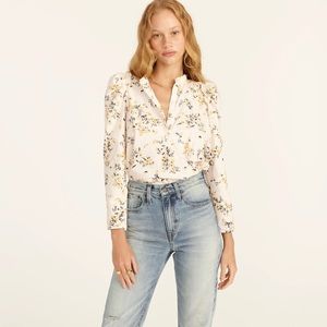 NWT J. Crew PUFF-SLEEVE TOP IN BUDDING FLORAL
LARGE / GRANDE JARDIN YELLOW